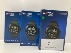 3 X SMARTWATCHES WITH BLUETOOTH, HEART RATE MONITOR, STEP COUNTER, BLOOD PRESSURE AND SEDENTARY REMINDERS