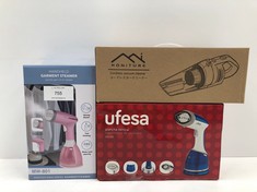 3 X HOUSEHOLD ITEMS INCLUDING VERTICAL STEAM IRON UFESA-LOCATION 15C.