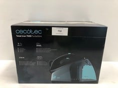 CECOTEC IRON 7500 TURBOSLIM TOTAL IRONING CENTRE. 2700 W, 7 BAR, ULTRA-SLIPPERY CERAMIC SOLEPLATE, CONTINUOUS STEAM 150 G/MIN, SAFETY SYSTEM - LOCATION 19C.