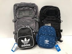 4 X BACKPACKS VARIOUS BRANDS INCLUDING ADIDAS MINI MODEL CK5078 - LOCATION 44C.