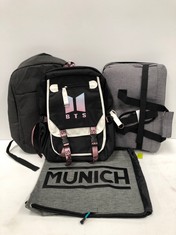 4 X BACKPACKS VARIOUS BRANDS INCLUDING MUNICH GYM - LOCATION 44C.