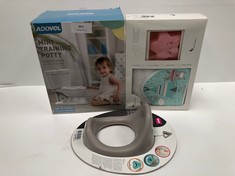 3 X ASSORTED BABY ITEMS INCLUDING MINI WC ADOVEL - LOCATION 16C.