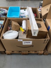 PALLET OF A VARIETY OF HOUSEHOLD ITEMS INCLUDING MOBILE PHONE CASES.