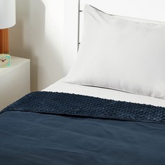 BASICS - CHILDREN'S HEAVY BLANKET, MICROMINK COVER, 4.5 KG, 104 X 152 CM, GREY/NAVY BLUE.