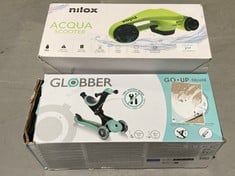 2 X CHILDREN'S SCOOTERS INCLUDING NILOX ACQUA SCOOTER GREEN COLOUR.