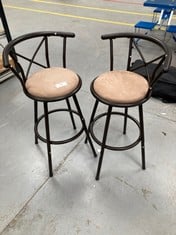 2 X BROWN SWIVEL CHAIRS FOR THE HOME.