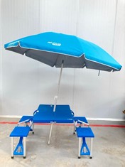 2 X CAMPING ITEMS INCLUDING AKTIVE FOLDING TABLE BLUE COLOUR.