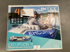 INTEX EXCURSION 4, SET OF INFLATABLE BOAT AND 2 PADDLES UNISEX ADULT, GREY, 315 X 165 X 43 CM.