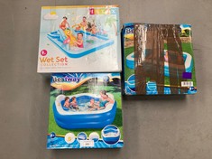 3 X INFLATABLE PADDLING POOLS VARIOUS MODELS INCLUDING INTEX WET SET COLLECTION.