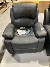 NALUI BLACK LEATHER CHAIR WITH SELF-HELP AND MASSAGE .