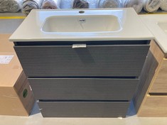 BATHROOM VANITY UNIT WITH 3 DRAWERS ANTHRACITE GREY COLOUR.