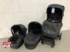 3 IN 1 PUSHCHAIR KIKKA BOO MADRID BLACK COLOUR .