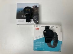 INCLUDING ASUS VIVO WATCH BP + KUBO W1 SMARTWATCHES PACK (ORIGINAL RRP - €156,00) IN BLACK. (2X WITH BOX + CHARGER ONLY ASUS VIVO WATCH. MISSING CHARGER KUBO W1) [JPTZ6827]