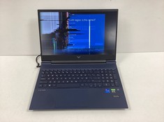 HP VICTUS 512GB LAPTOP IN BLUE: MODEL NO 16-D1023NS (WITHOUT CHARGER AND BOX. SPANISH KEYBOARD, LED SCREEN BROKEN / WITH DENTS AND SCRATCHES ON THE EXTERNAL CASING). I7-12700H, 16GB RAM, 16" SCREEN,