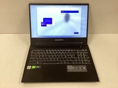 GIGABYTE G5 KC 512GB LAPTOP IN BLACK: MODEL NO AX200NGW (NO BOX OR CHARGER, LED DISPLAY BROKEN / DENT IN LID). I5-10500H, 16GB RAM, 15" SCREEN, RTX 3060 [JPTZ1462].