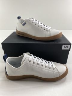 PAUL SMITH MEN'S SHOE MIYATA WHITE NAVY HEEL. SIZE: 6, MADE FROM: 100% CALF LEATHER UPPER/RUBBER SOLE. RRP: £165