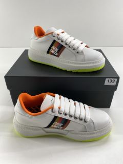 PAUL SMITH MEN'S SHOE LEYTON WHITE FLUO SOLE. SIZE: 6, MADE FROM: 100% COW LEATHER UPPER/RUBBER SOLE. RRP: £375