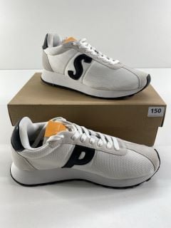 PAUL SMITH MEN'S SHOE SEVENTIES OFF WHITE. SIZE: 10, MADE FROM: 80% POLYESTER 20% COW LEATHER UPPER/RUBBER SOLE. RRP: £250