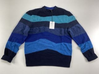 PAUL SMITH MEN'S PULLOVER CREW NECK. SIZE: L, MADE FROM: 45% LAMBSWOOL 18% WOOL 16% POLYAMIDE 9% ACRYLIC 6% KID MOHAI. RRP: £200