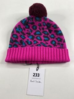 PAUL SMITH WOMEN'S HAT LEOPARD POM. MADE FROM: 100% WOOL KNITTED. RRP: £70