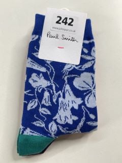 2 X PAUL SMITH WOMEN'S SOCKS TO INC FLOWER. MADE FROM: 80 SOFT COTTON 17 POLYAMIDE 3 ELASTANE. RRP: £36