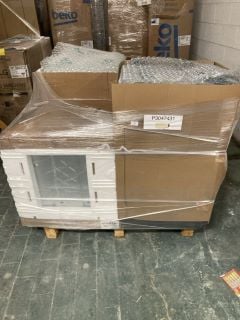 1X PALLET WITH TOTAL RRP VALUE OF £1495 TO INCLUDE 1X KENWOOD BUILT-IN 1 DOOR REFRIGERATION MODEL NO KIR60W23, 2X LOGIK BUILT-IN ELECTRIC SINGLE OVENS MODEL NO LBFANX23, 1X RANGEMASTER DUAL FUEL COOK