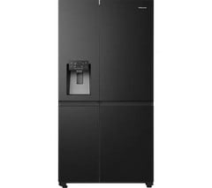 HISENSE PUREFLAT FREESTANDING AMERICAN-STYLE FRIDGE FREEZER - MODEL NUMBER RS818N4TFE - RRP £1099 (JOHN PYE WHITEGOODS CONDITION REPORT: UNIT POWERED UP, NO ERROR CODE APPARENT, FRONT FASCIA INSPECTI