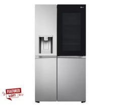 LG SILVER AMERICAN STYLE INSTAVIEW FREESTANDING FRIDGE FREEZER - LARGE CAPACITY 635L - MODEL NUMBER GSV90BSA E - RRP £2299 (JOHN PYE WHITEGOODS CONDITION REPORT: UNIT POWERED UP, NO ERROR CODE APPARE