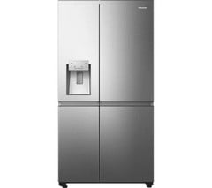 HISENSE PUREFLAT FREESTANDING AMERICAN-STYLE FRIDGE FREEZER - MODEL NUMBER RS818N4TIE - RRP £1199 (JOHN PYE WHITEGOODS CONDITION REPORT: UNIT POWERED UP, NO ERROR CODE APPARENT, FRONT FASCIA INSPECTI