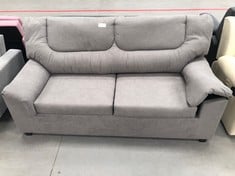 GREY TWO SEATER SOFA (CRACKED ON RIGHT SIDE).