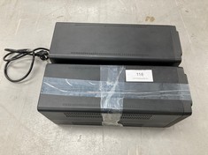 2 X APC UNINTERRUPTIBLE POWER SUPPLY EMERGENCY BATTERY MODEL BVX2200LI. (BROKEN AND INCOMPLETE)