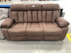 RECLINER 3 SEATER ARMCHAIR BROWN COLOUR.