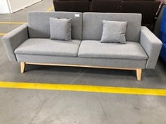 TWO SEATER SOFA BED GREY COLOUR .