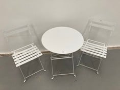 SET OF 2 CHAIRS AND TABLE FOR TERRACE WHITE COLOUR (BROKEN).