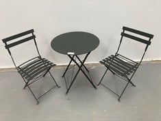 SET OF 2 CHAIRS AND TABLE FOR TERRACE BLACK COLOUR.