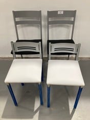 4 X KITCHEN CHAIRS IN DIFFERENT SIZES AND MODELS INCLUDING BLACK AND GREY.