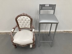 2 X HOMEWARES INCLUDING BISCOTTINI CHAIR LOUIS XVI FRENCH BAROQUE STYLE 75,5X49,5X50.