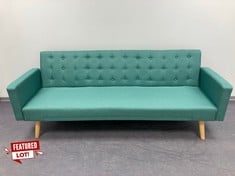 TURQUOISE BLUE SOFA BED.