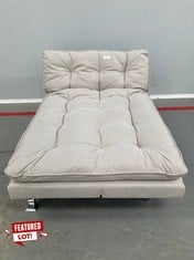 CREAM SOFA BED (CRACKED RIGHT SIDE).