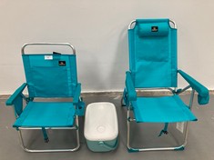 3 X CAMPING ITEMS INCLUDING CREVICOSTA HIGH BACK CHAIR.