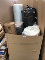 PALLET OF ASSORTED MATTRESSES AND MATTRESS TOPPERS INCLUDING 90 X 190 MATTRESS (MAY BE BROKEN OR DIRTY).