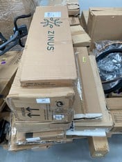 PALLET OF ASSORTED FURNITURE OF DIFFERENT SIZES AND MODELS INCLUDING SONGMICS MODEL LSF030K11 (MAY BE BROKEN OR INCOMPLETE).