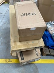 PALLET OF ASSORTED FURNITURE OF DIFFERENT SIZES AND MODELS INCLUDING VIDA DESIGNS NISHANO OVAL CHEVAL MIRROR WHITE (MAY BE BROKEN OR INCOMPLETE).