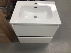 WHITE BATHROOM VANITY UNIT WITH WASHBASIN .