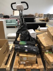 PALLET OF A VARIETY OF EXERCISE ITEMS INCLUDING ULTRASPORT EXERCISE BIKE MODEL 331100000279.