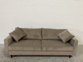 ADELAIDE NATURAL BROWN COLOURED FABRIC 2 SEATER SOFA