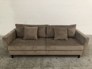 ADELAIDE NATURAL BROWN COLOURED FABRIC 2 SEATER SOFA