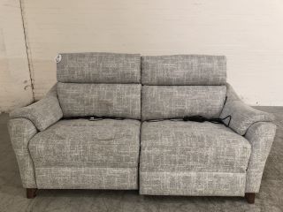 LIGHT GREY COLOURED FABRIC 2 SEATER POWER RECLINER