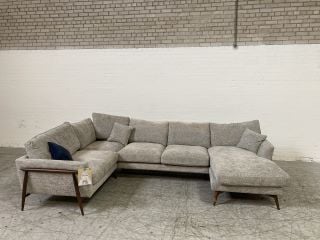 FORLI GREY COLOURED GRADE T2 FABRIC CORNER SOFA GROUP RRP £4746