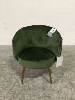 FACCOMBE GREEN COLOURED VELVET METAL LEGGED CHAIR RRP £796